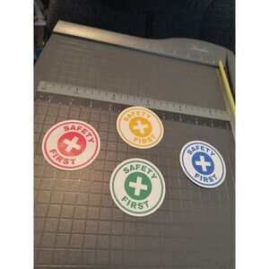 2.5 Inch Safety First Sticker Decal Waterproof Vinyl (4 Pack)